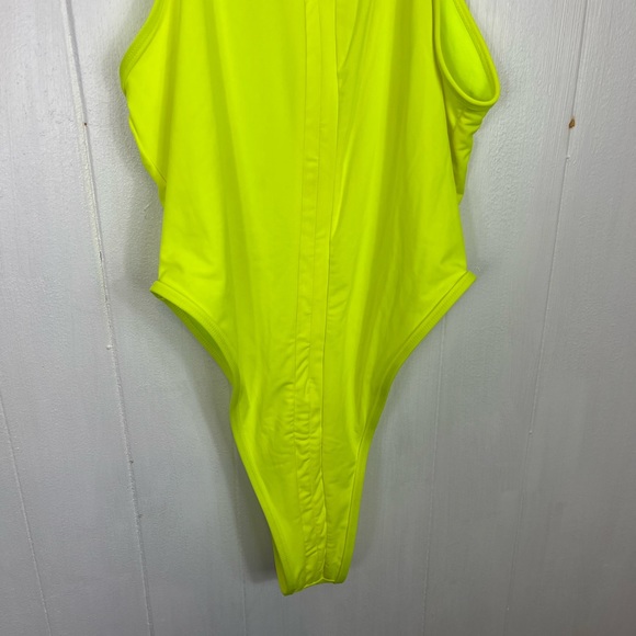 Icon Swim Neon Full Front Zip One Piece Swimsuit Sz L - Picture 4 of 8